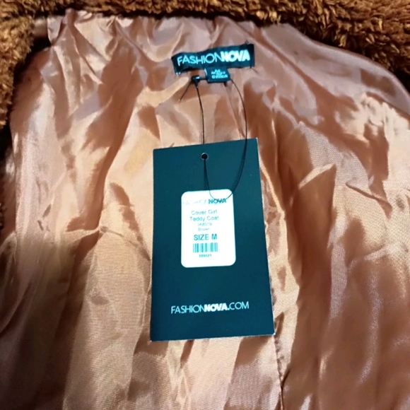 Fashion Nova Cover Girl Teddy Coat Trench Style Women's Size M Brown - Picture 4 of 9